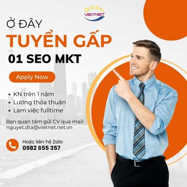 Tuyển nhân viên SEO Marketing – Vietnet tuyển dụng Tháng 2 năm 2023