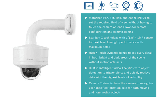 Camera Bosch NDE-8513-RX Flexidome IP Starlight 8000i 4MP ảnh 2