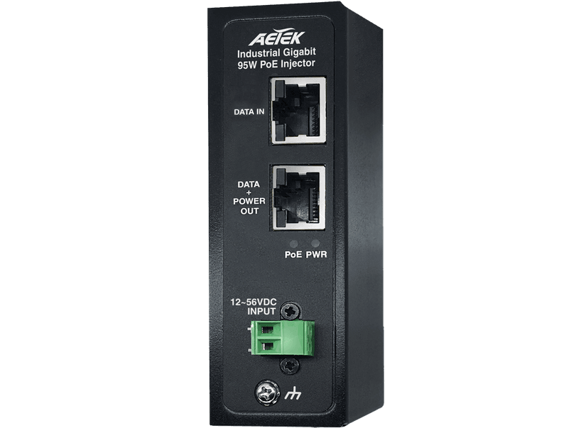 PoE Injector công nghiệp AETEK I69-206 Gigabit 95W cho thiết bị giám sát chuyên dụng