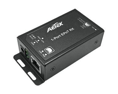 Bộ thu EPoT AETEK TE11-110-RX-V2 cho cáp STP/FTP có vỏ bọc, nguồn PoE 802.3bt 90W