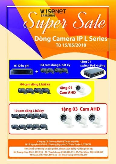 Dòng sản phẩm L Series của camera Hanwha Wisenet đã có mặt tại Viet Net