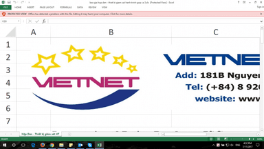 Lỗi Protect View : Office has detected a problem with this file…