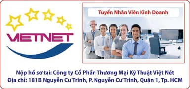 Viet Net tuyển dụng tháng 3/2019 – Tuyển nhân sự phòng Kinh doanh, Kỹ thuật, Nhân viên chăm sóc khách hàng