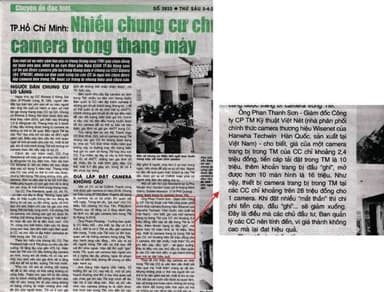 Camera trong thang máy đang mức báo động
