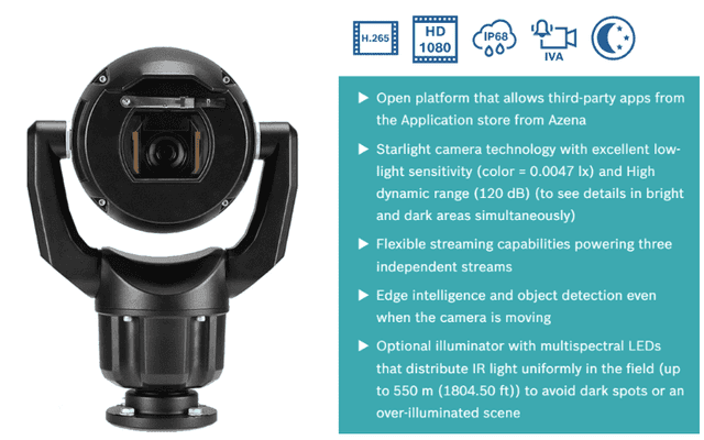 Camera Bosch MIC-7602-Z30BR PTZ 2MP 30x starlight enhanced black ảnh 2
