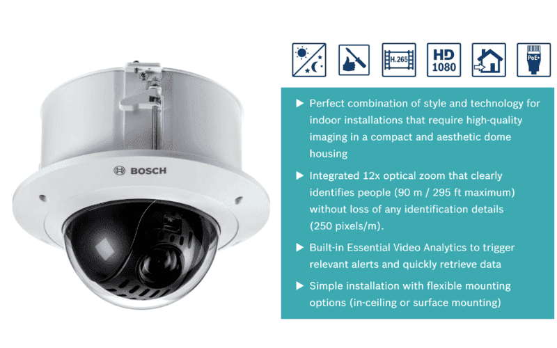 NDP-4502-Z12C PTZ dome 2MP 12x clear indoor in-ceiling