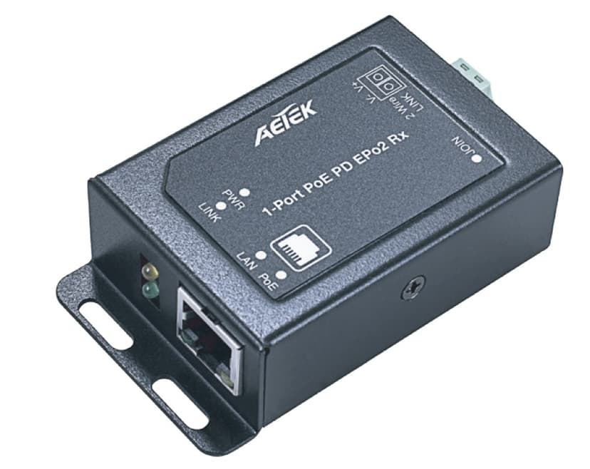 Bộ chuyển đổi EPo2 AETEK 2E11-110-RX đặt phía nguồn PoE (PSE), Ethernet qua 2 dây
