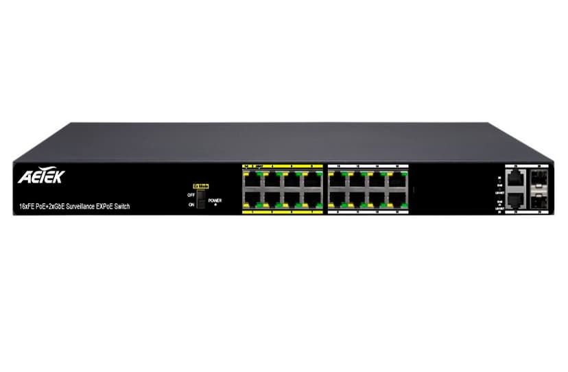 Switch PoE AETEK C11-162-30-250 dòng C11, thay bộ kéo dài PoE bằng chế độ EX 250m