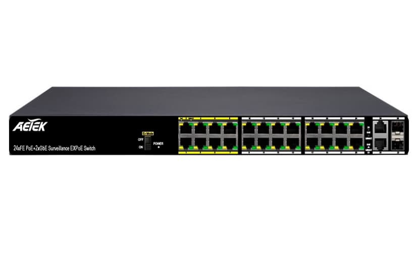 Switch PoE AETEK C11-242-30-380 EXPoE trong nhà cho tủ rack trung tâm, chế độ EX