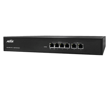 Switch PoE bt AETEK C42-042-91-380 Gigabit, tới 90W mỗi cổng, có khe SFP uplink