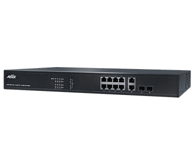 Switch PoE bt AETEK C42-084-91-770 unmanaged, Gigabit PoE 90W, chống sét 6KV