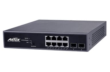 Switch Smart PoE L2 AETEK C50-082-30-130 8 cổng Gigabit, 2 khe SFP, tổng PoE 130W
