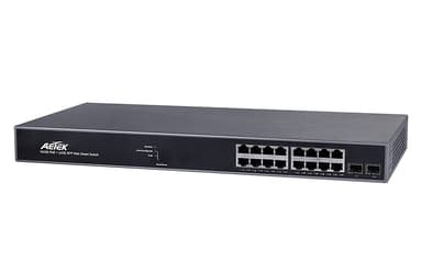 Switch Smart PoE L2 AETEK C50-162-30-250 16 cổng Gigabit, 2 khe SFP, tổng PoE 250W