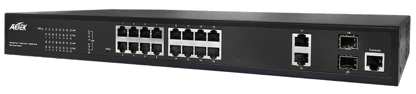 Switch PoE quản lý NTS L2 AETEK C60-164-30-250 giám sát điện năng, lưu lượng camera