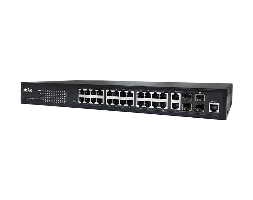 Switch PoE L2 AETEK C60-244-30-370-V2 cho hệ thống nhiều camera, quản lý web
