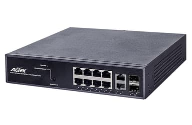 Switch Master L2+ AETEK C70-00A-01 8 cổng Gigabit, 2 cổng combo RJ45/SFP