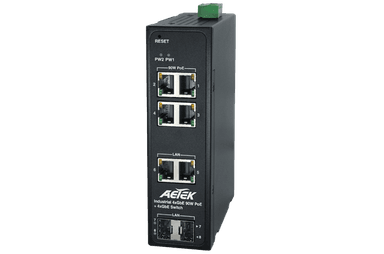 Switch PoE công nghiệp AETEK D40-044-91 4 cổng Gigabit PoE 90W, tổng 360W