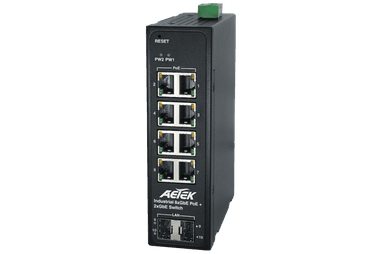 Switch PoE công nghiệp AETEK D40-082-30 8 cổng Gigabit PoE 30W, tổng 240W
