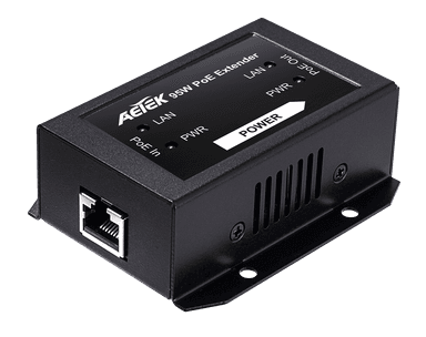 Bộ mở rộng PoE AETEK E19-101 Fast Ethernet trong nhà, nối tiếp tới 300m
