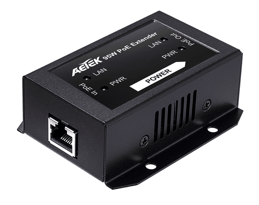 Bộ mở rộng PoE AETEK E19-101 Fast Ethernet trong nhà, nối tiếp tới 300m