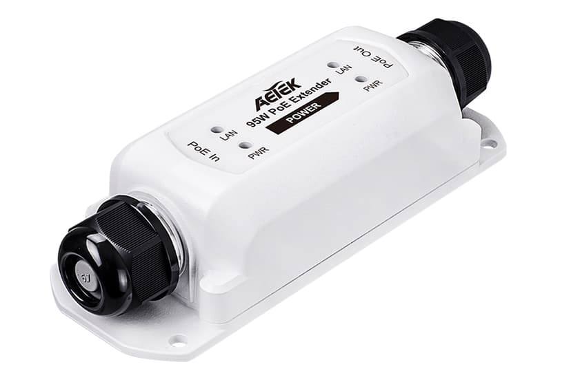 Bộ mở rộng PoE ngoài trời AETEK E29-101 IP67, hoạt động -40°C đến 60°C