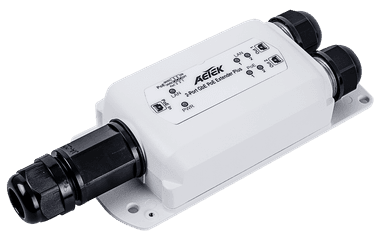 Bộ mở rộng PoE Gigabit ngoài trời AETEK E69-602 IP67, tới 500m, có bộ tăng áp