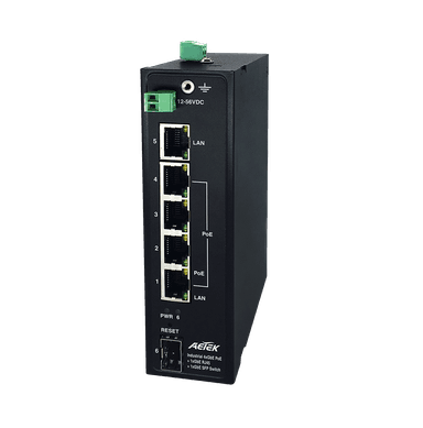 Switch PoE công nghiệp AETEK H36-042-30 4 cổng Gigabit PoE 30W, nguồn vào 12~56VDC