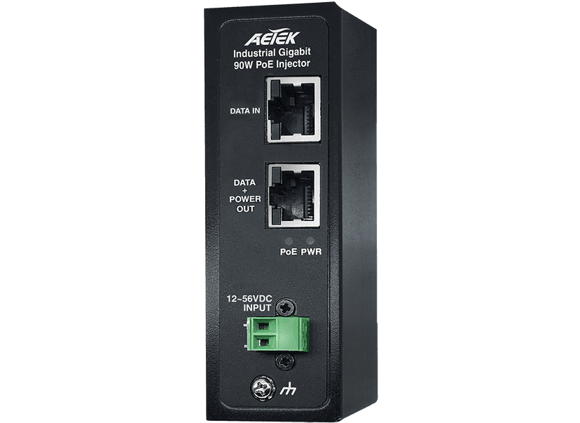 PoE++ Injector công nghiệp AETEK I69-216-V2 Gigabit 90W cho camera speed dome