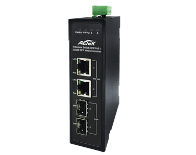 Bộ chuyển đổi quang điện PoE AETEK M30-022-91-V2 Gigabit 90W, 2 SFP + 2 RJ45