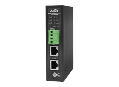Bộ chia PoE công nghiệp AETEK S69-220 đầu ra kép DC và PoE, chuẩn 802.3at/bt