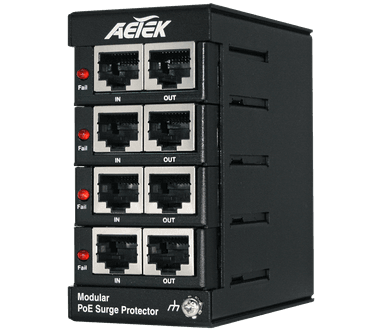 Bộ chống sét PoE dạng mô-đun AETEK SD-404-V2 tương thích 802.3bt, 20KV/10KA