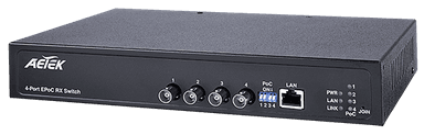Switch EPoC AETEK XC10-041-250 4 cổng BNC, 1 cổng Gigabit, nguồn 250W tích hợp