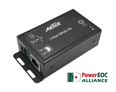 Bộ thu EPoC AETEK XE11-110-RX-V2 1 cổng BNC, 1 cổng LAN PoE PD, nguồn từ switch PoE