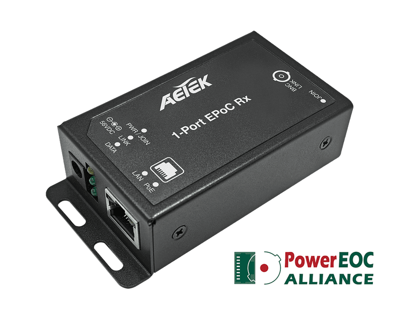 Bộ thu EPoC AETEK XE11-110-RX-V2 1 cổng BNC, 1 cổng LAN PoE PD, nguồn từ switch PoE