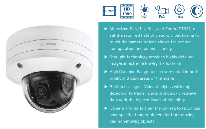 Camera Bosch NDE-8512-RT 2MP Flexidome IP Starlight 8000i ảnh 2