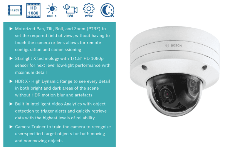 Camera Bosch NDE-8512-RXT Flexidome IP Starlight 8000i 2MP ảnh 2