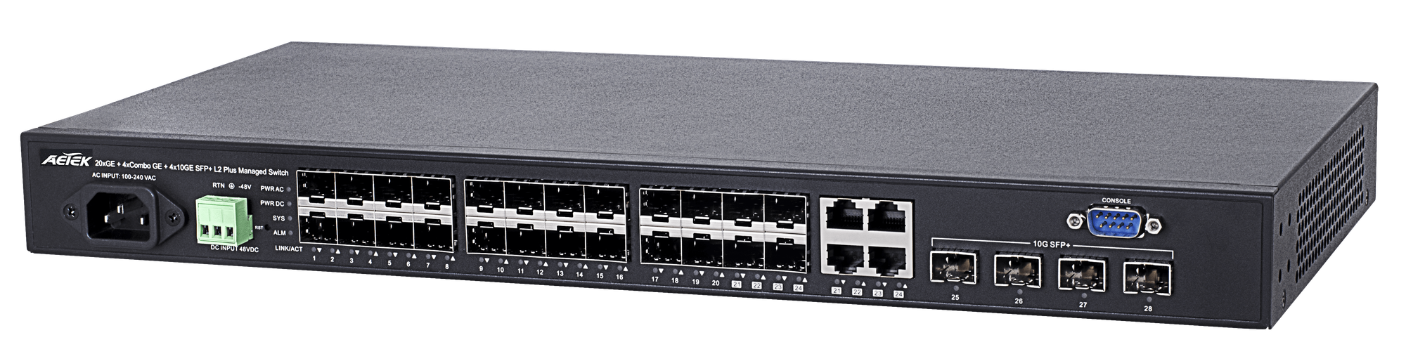 Switch Master L2+ AETEK C70-00F-01 20 cổng SFP, 4 combo, 4 SFP+ 1G/10G