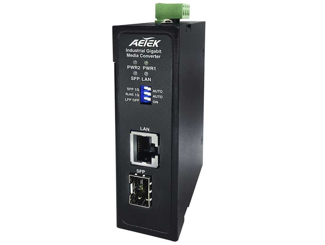 Bộ chuyển đổi quang điện AETEK M30-011-01 Gigabit công nghiệp, 1 SFP + 1 RJ45