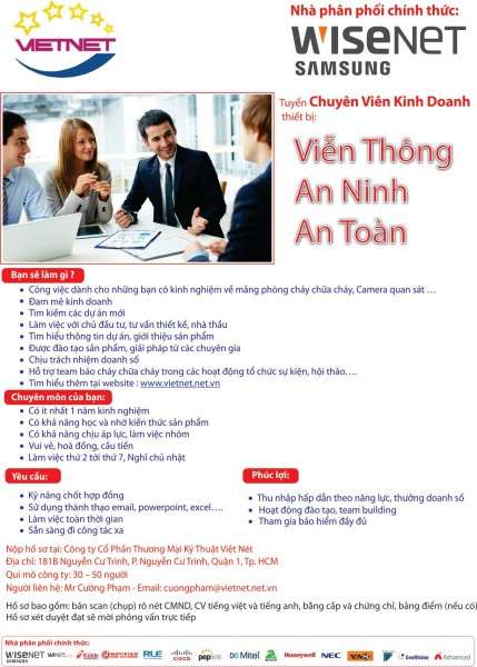 vietnet tuyen dung kinh doanh