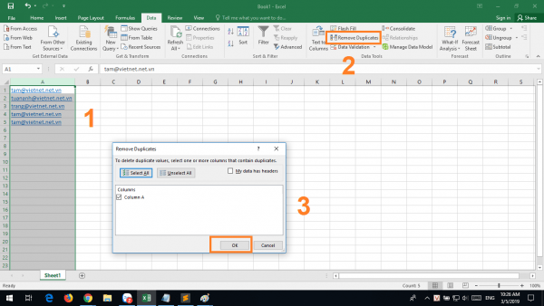 xoa du lieu trung trong excel 3