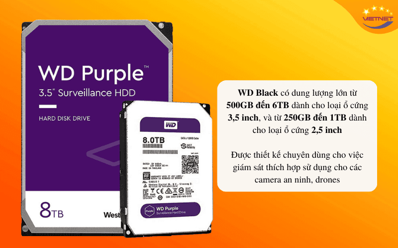 Ổ cứng Western Digital Caviar Purple màu tím